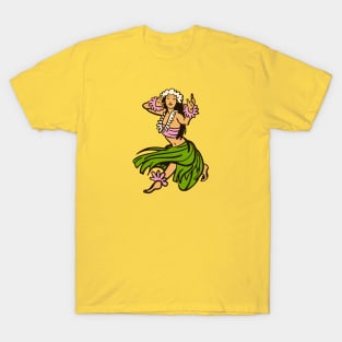 Hawaiian Hula Dancer Illustration T-Shirt